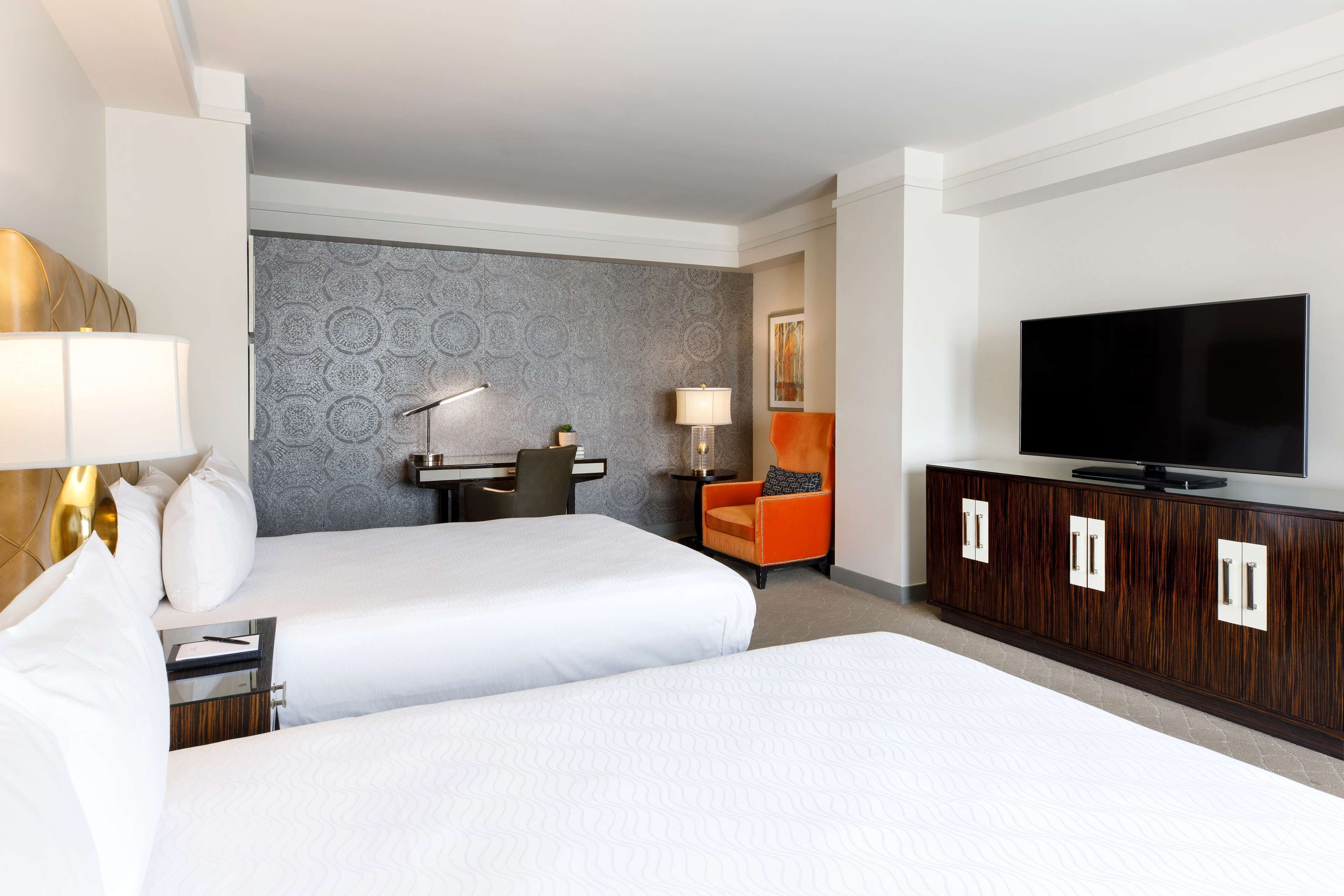 deluxe room, 2 queen beds | premium bedding, down duvets, pillow-top beds, minibar