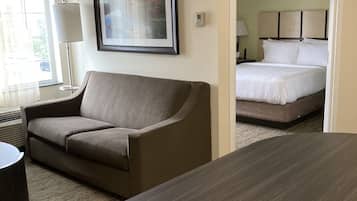 Pillow-top beds, desk, blackout curtains, iron/ironing board