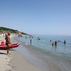 Plage privée, chaises longues, parasols, bar de plage