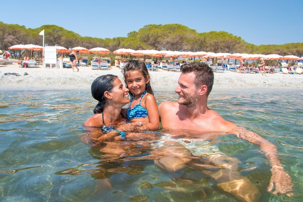 Private beach nearby, sun-loungers, beach umbrellas, windsurfing