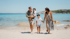 Private beach, white sand, free beach shuttle, sun loungers