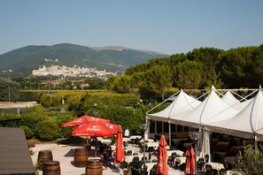 Outdoor banquet area