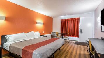 Desk, free WiFi, bed sheets