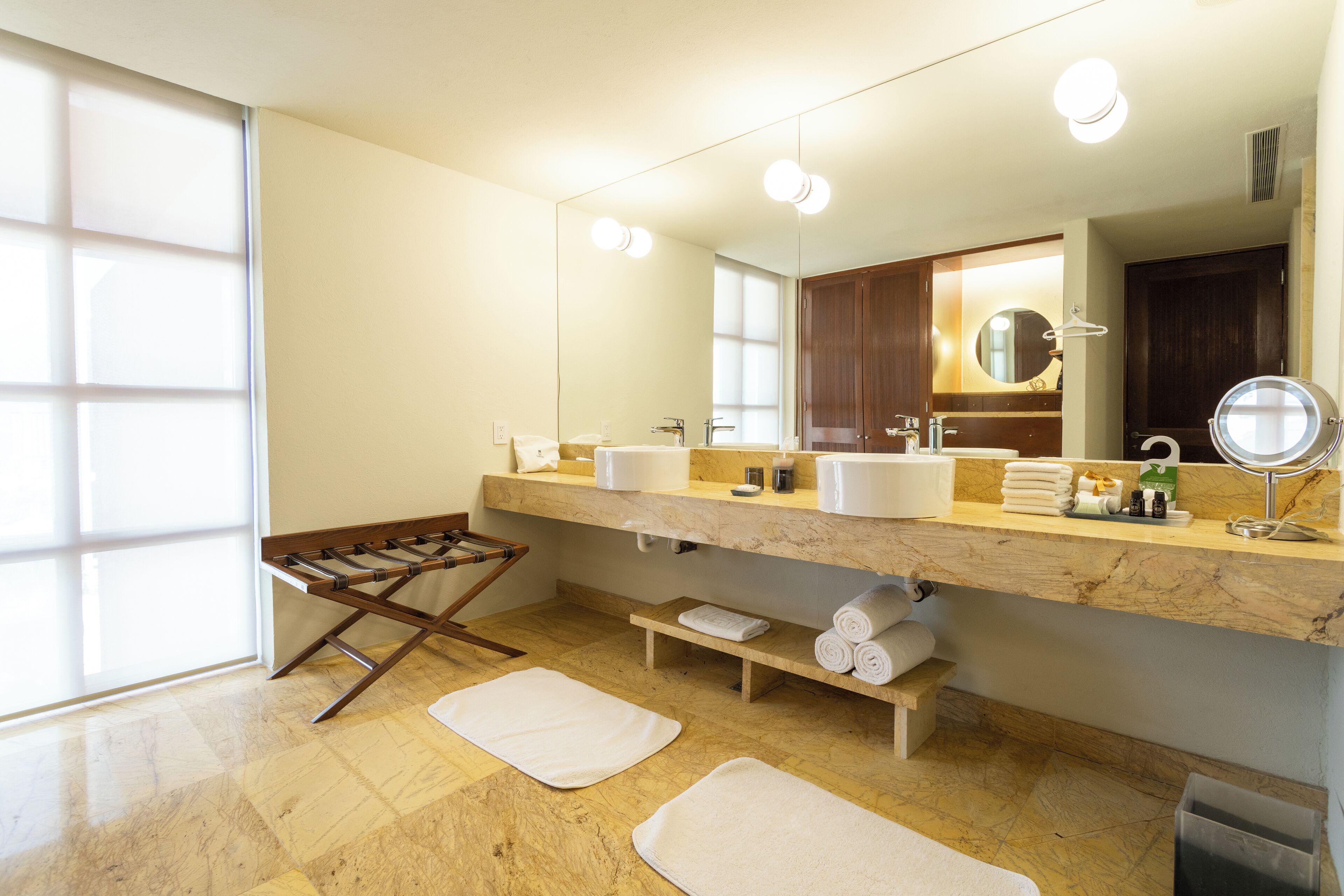 suite virreyes | bathroom | designer toiletries, hair dryer, slippers, heated floors