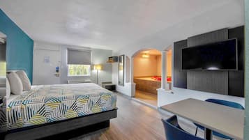 Desk, blackout curtains, free WiFi, bed sheets