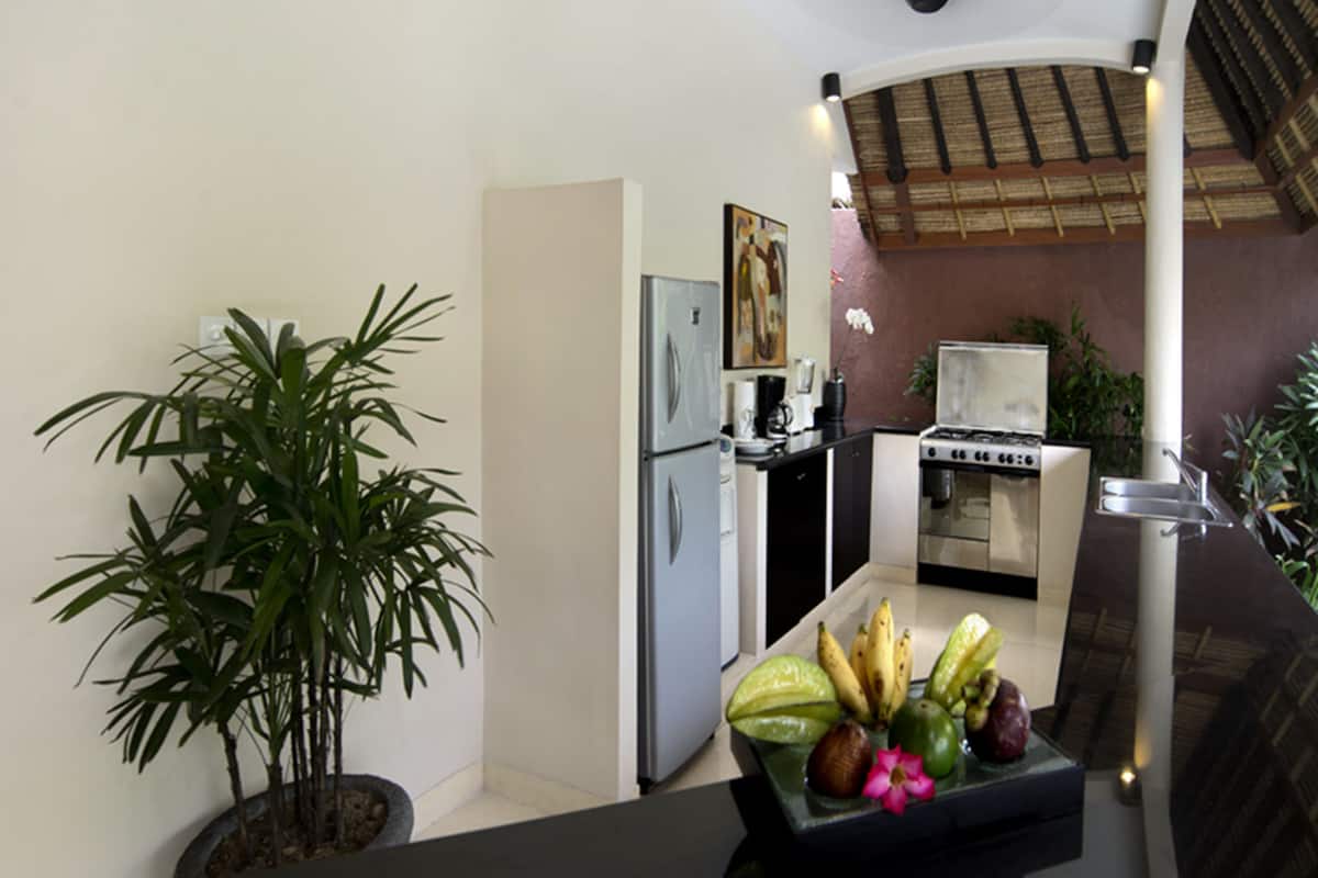 villa, 3 bedrooms, private pool | private kitchen | fridge, oven, stovetop, coffee/tea maker