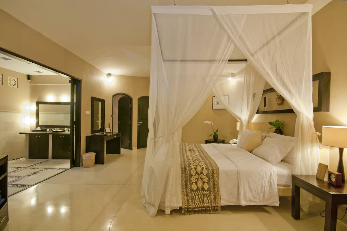 villa, 3 bedrooms, private pool | minibar, in-room safe, desk, iron/ironing board
