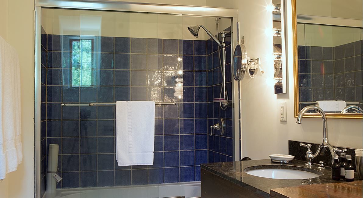 superior double room | bathroom | designer toiletries, hair dryer, towels, soap