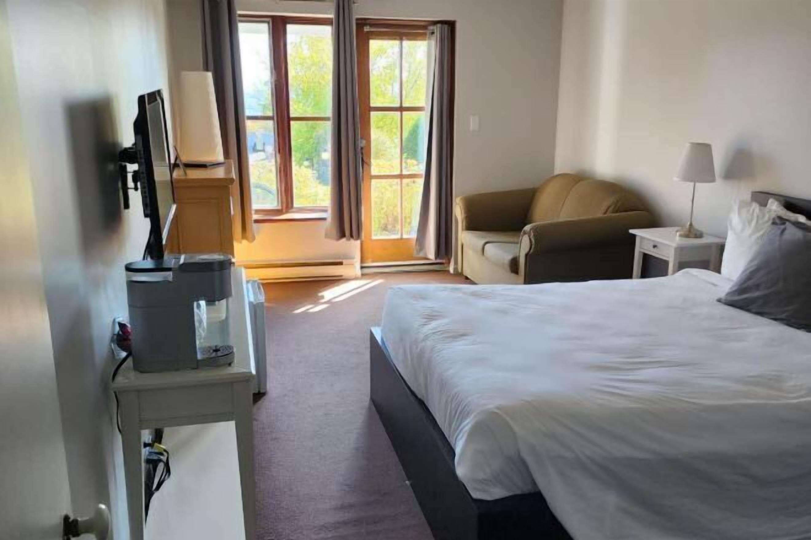 Premium bedding, down comforters, blackout drapes, soundproofing