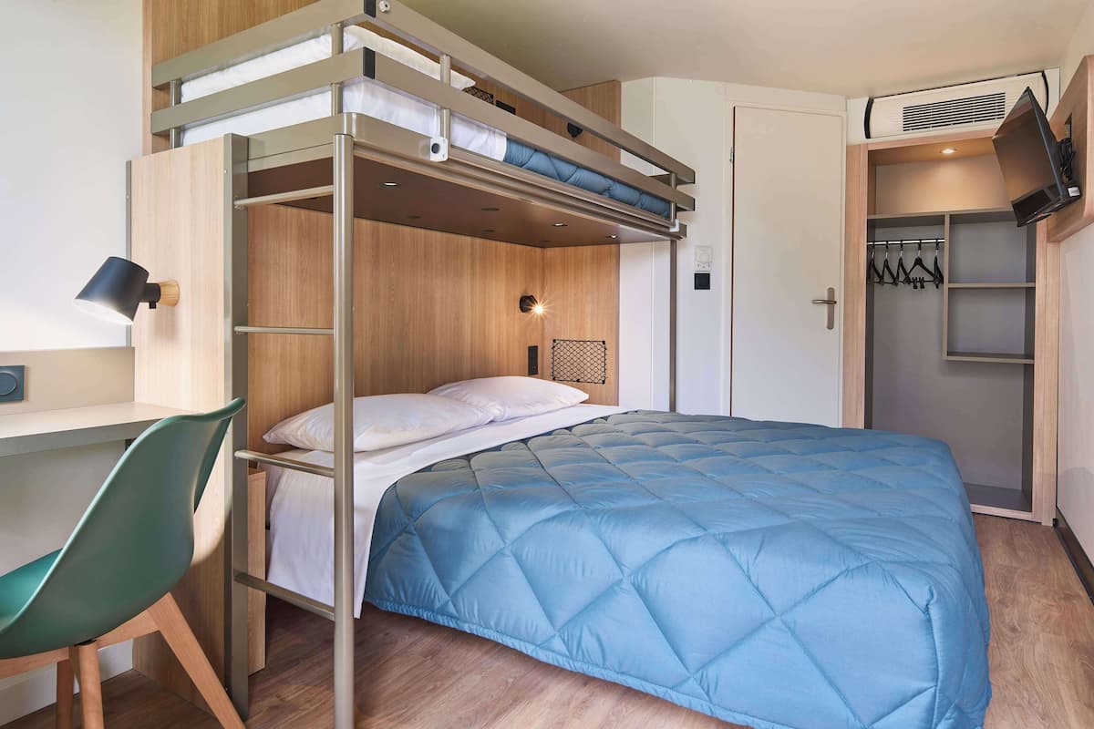 Premium bedding, desk, blackout curtains, iron/ironing board