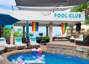 3 outdoor pools, free pool cabanas, pool loungers - Casa Cúpula Luxury LGBT Boutique Hotel (Puerto Vallarta)