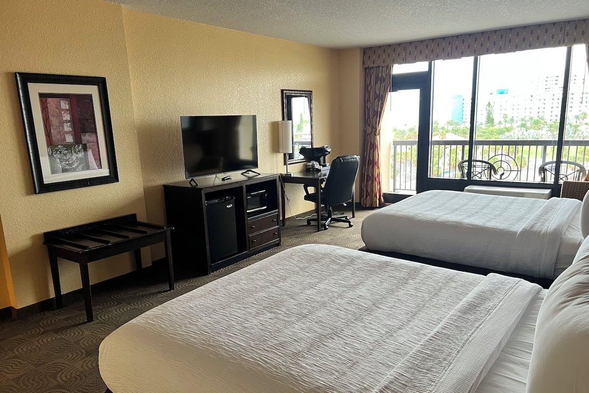 Premier Room, 2 Queen Beds, Balcony, Marina View | Premium bedding, in-room safe, desk, blackout drapes