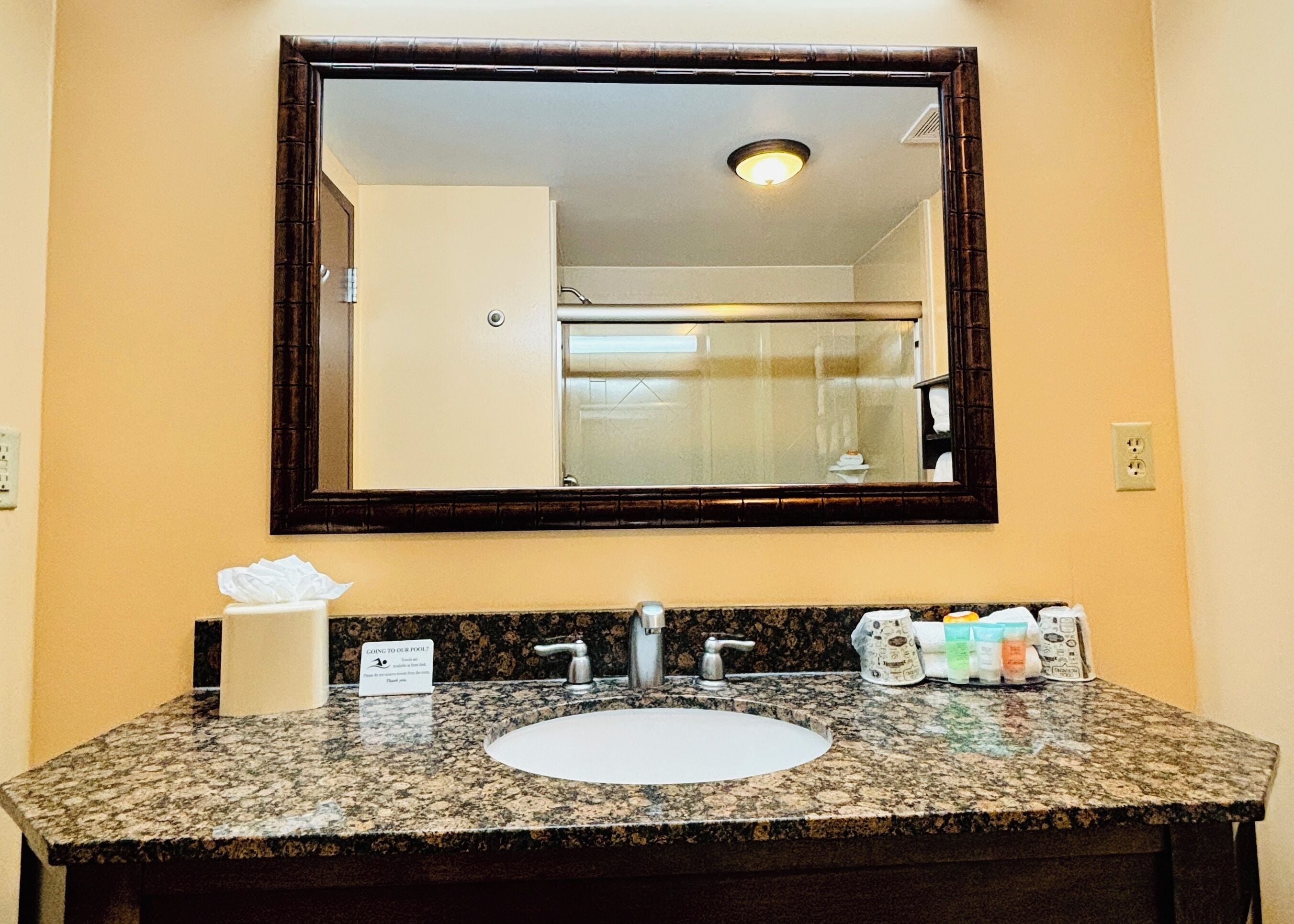 free toiletries, hair dryer, towels, soap