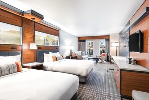 Room, 2 Queen Beds, Accessible, Balcony | Premium bedding, down comforters, in-room safe, desk - The Heathman Hotel (Kirkland)