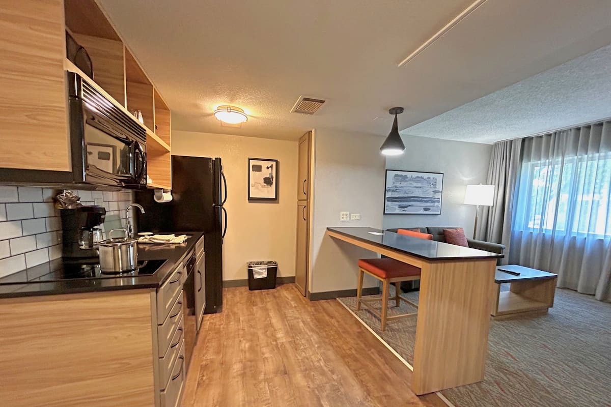 1 bedroom, desk, laptop workspace, iron/ironing board