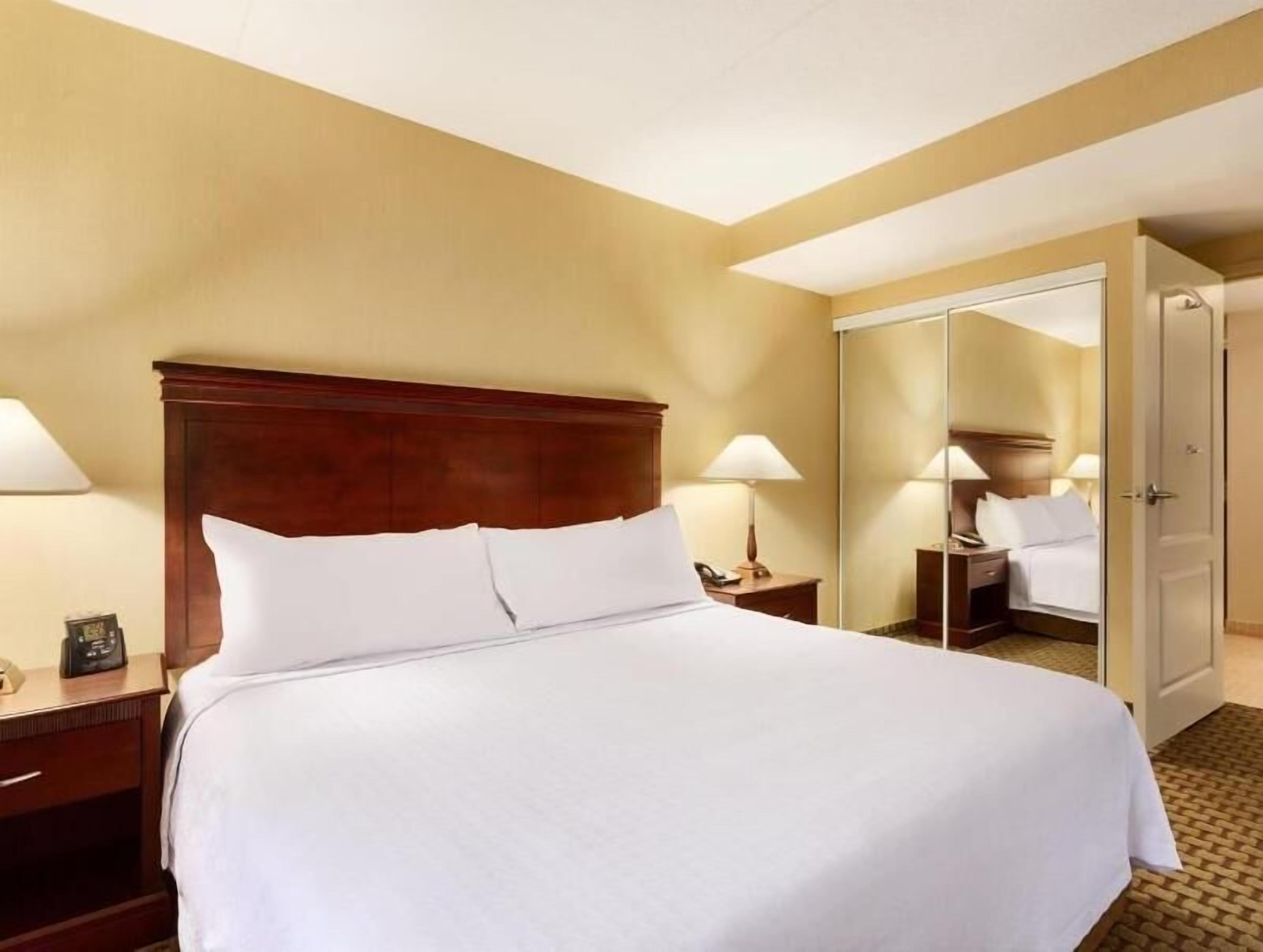 Hypo-allergenic bedding, pillow-top beds, in-room safe, desk