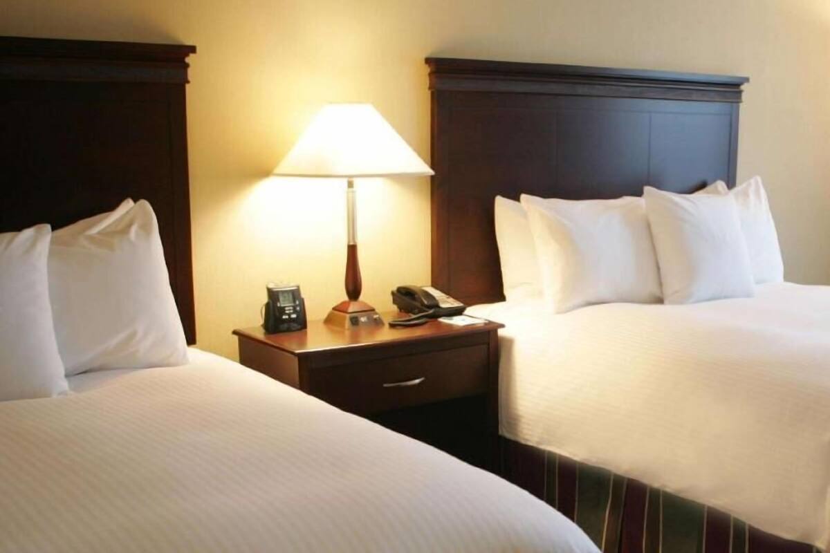 Hypo-allergenic bedding, pillow-top beds, in-room safe, desk