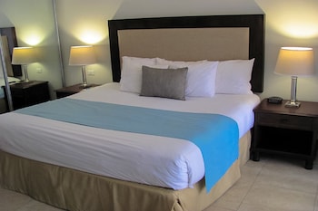 Premium bedding, down comforters, in-room safe, individually decorated at Park Royal Homestay Club Cala Puerto Rico