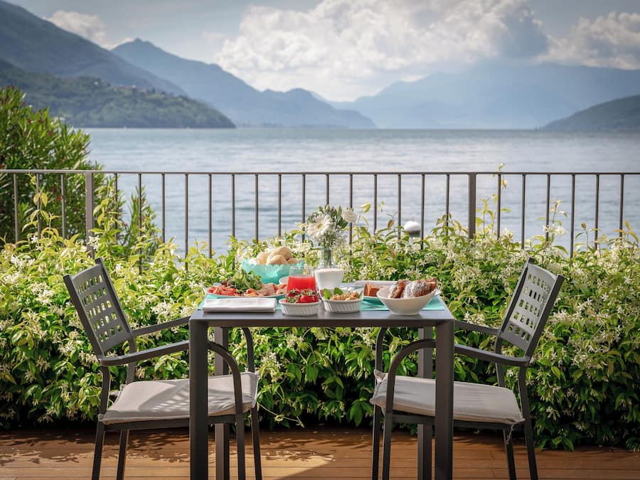 Frühstück, Mittagessen, Abendessen, Blick auf den Strand