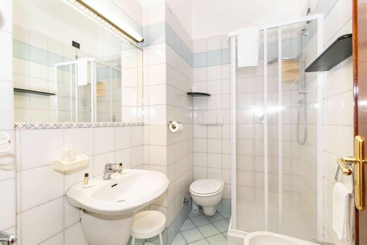 Kamar Double | Kamar mandi | Shower, perlengkapan mandi gratis, pengering rambut, dan kloset