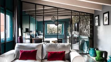 Executive-Suite | 1 Schlafzimmer, hochwertige Bettwaren, Minibar, Zimmersafe