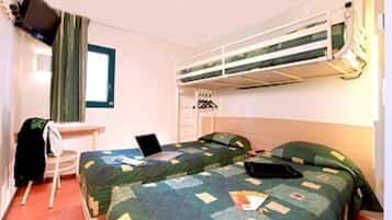 Standard Room, Multiple Beds (1 Double and 1 Single bed) | Desk, laptop workspace, blackout drapes, iron/ironing board