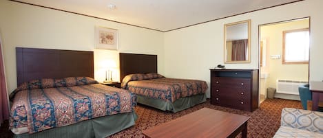 Desk, blackout curtains, soundproofing, free WiFi