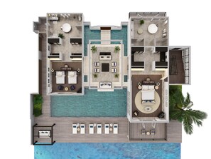 Two Bedroom Beach Pool Residence | Floor plan