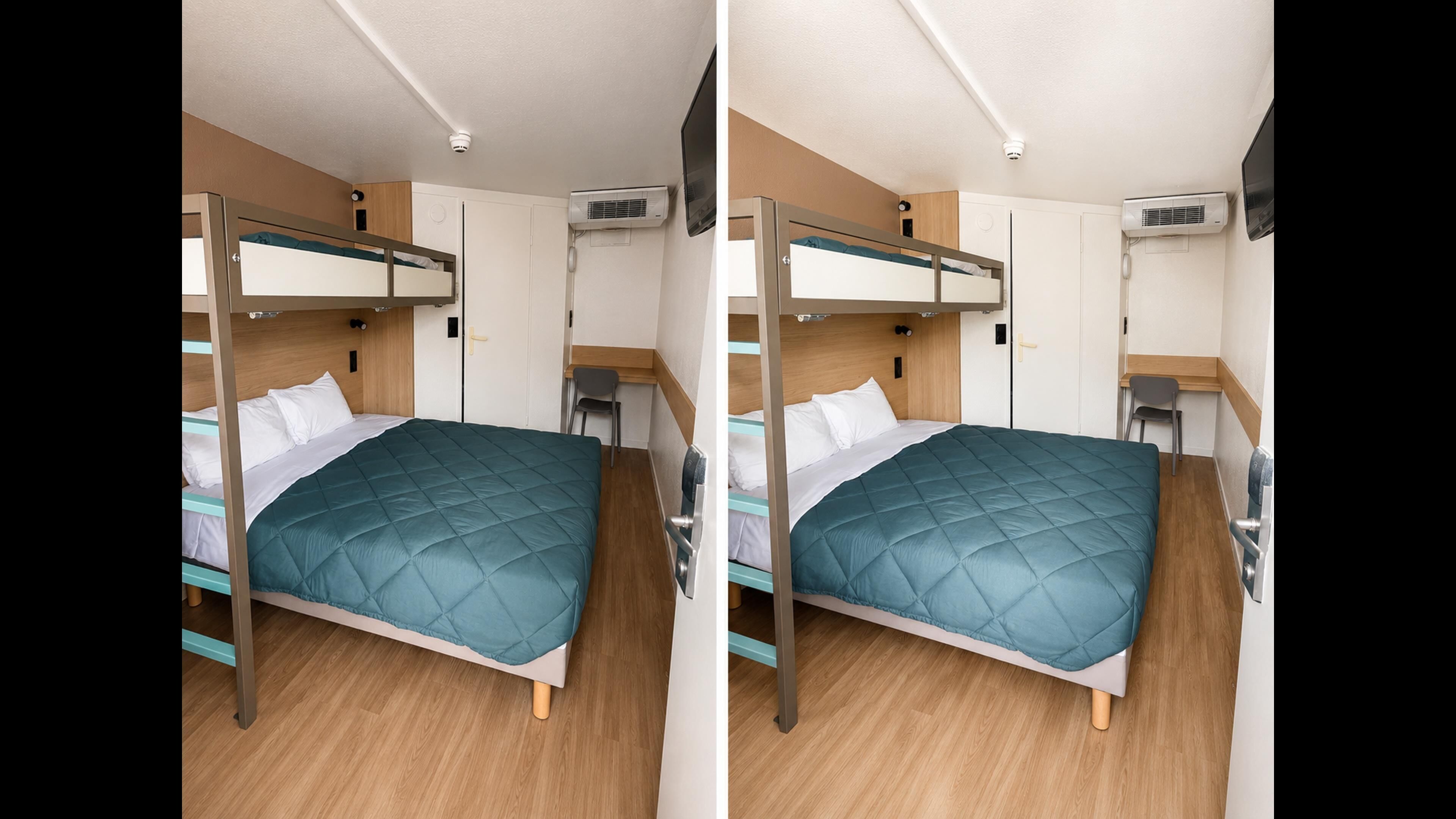 Desk, blackout curtains, free WiFi, bed sheets