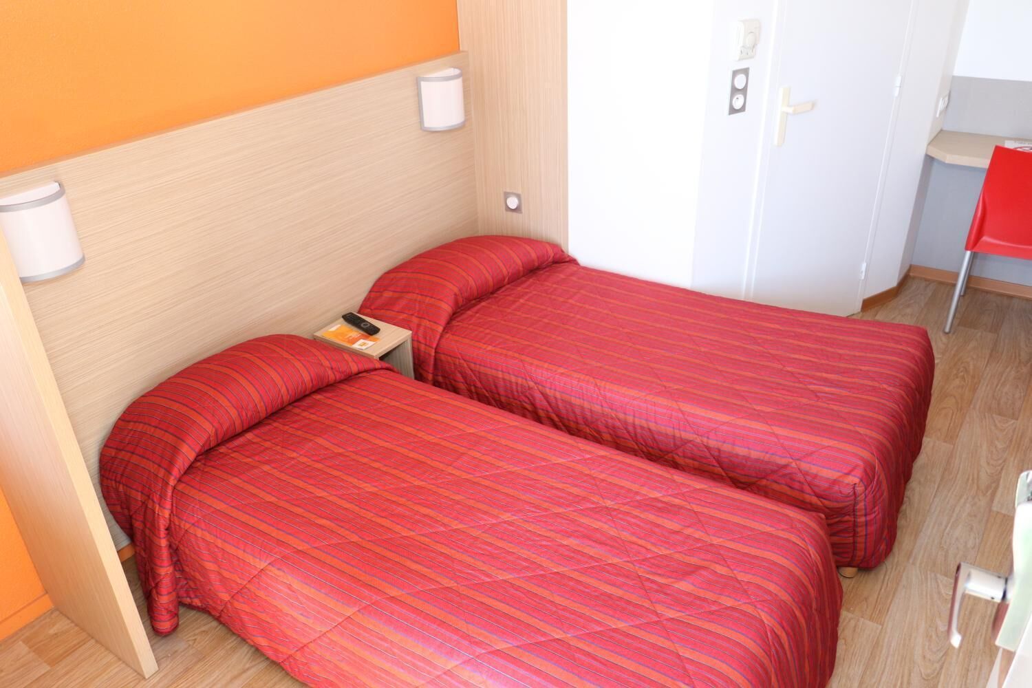 Desk, blackout drapes, soundproofing, iron/ironing board