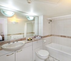 Free toiletries, hair dryer, towels
