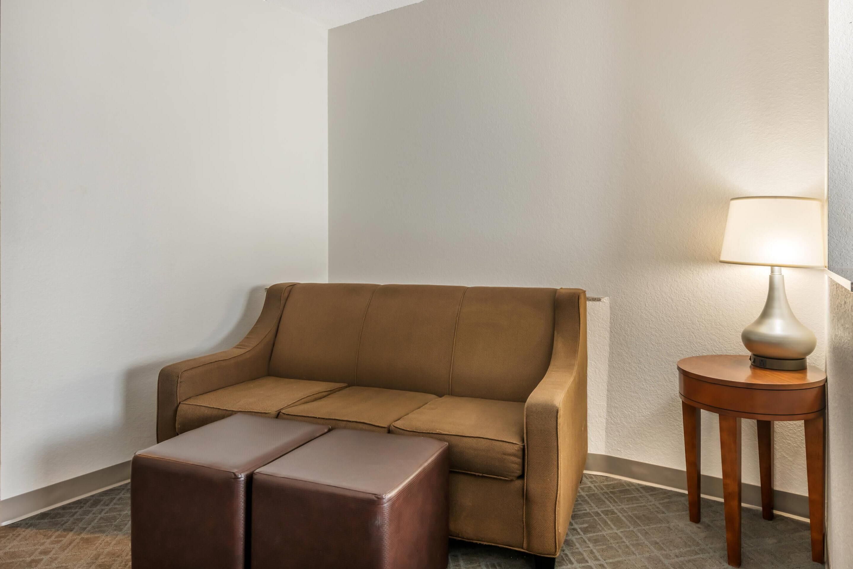 suite, 1 bedroom, accessible, non smoking (2 queen, 2 person sofa bed) | in-room safe, desk, laptop workspace, blackout curtains