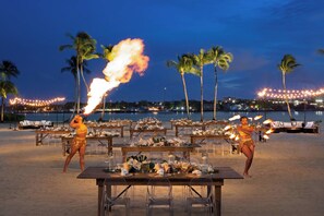 Private beach, white sand, beach cabanas, sun-loungers