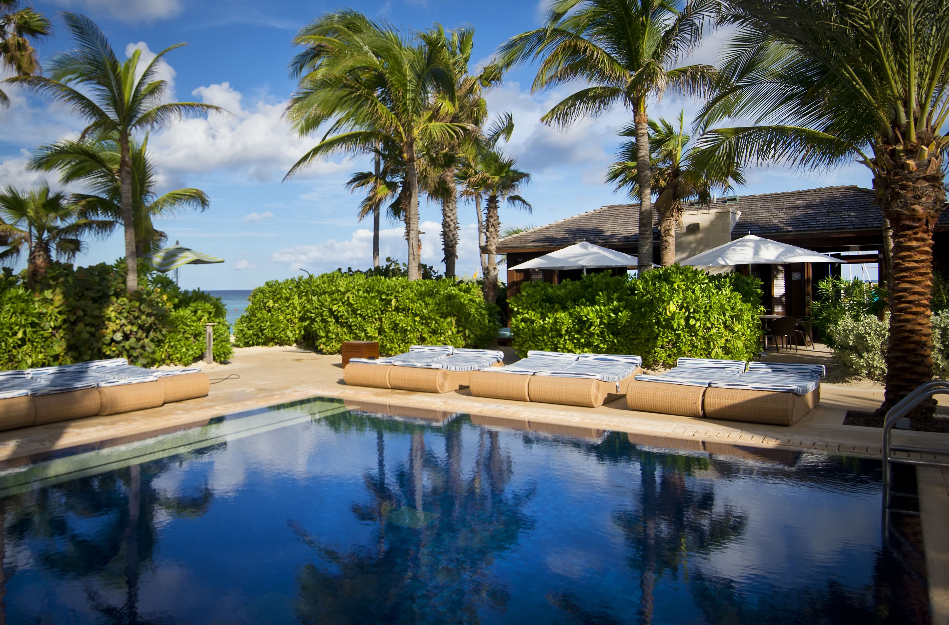 outdoor pool, pool cabanas (surcharge), pool loungers