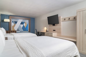 Standard Room, 2 Queen Beds | In-room safe, desk, iron/ironing board, free cribs/infant beds