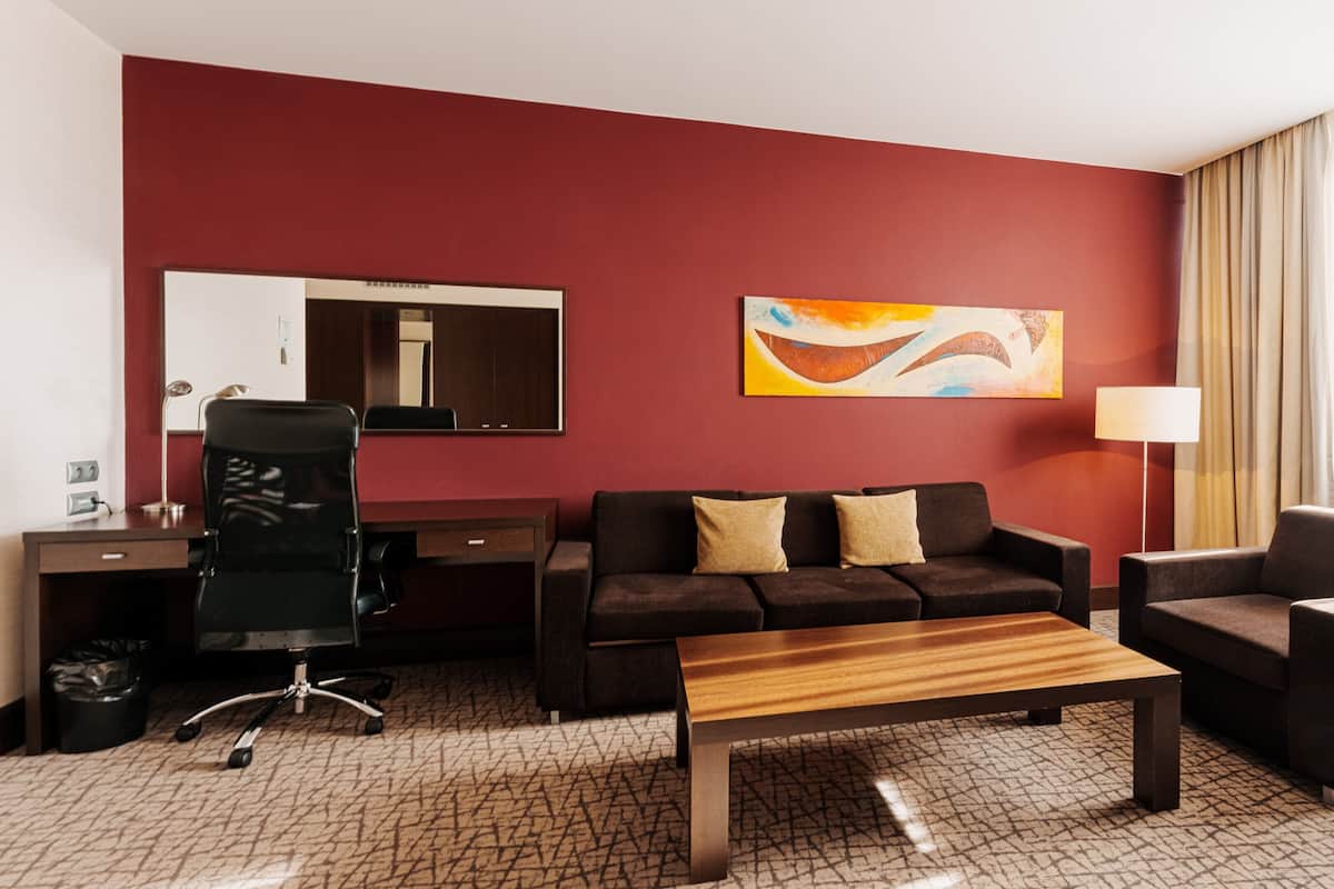 Suite, 1 letto king con divano letto | Minibar, una cassaforte in camera, una scrivania, tende oscuranti