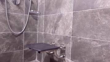 Select Accessible Room | Bathroom | Shower, rainfall showerhead, designer toiletries, hair dryer