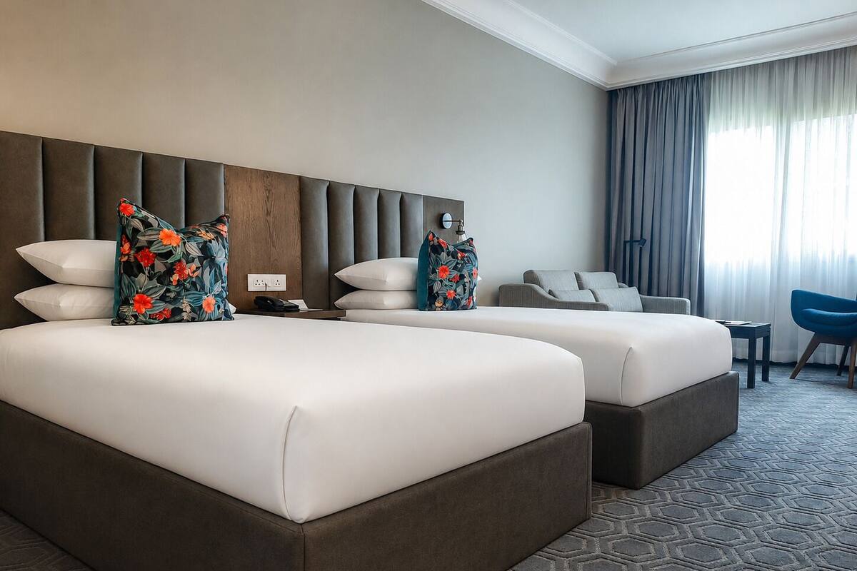 Memory foam beds, minibar, in-room safe, desk