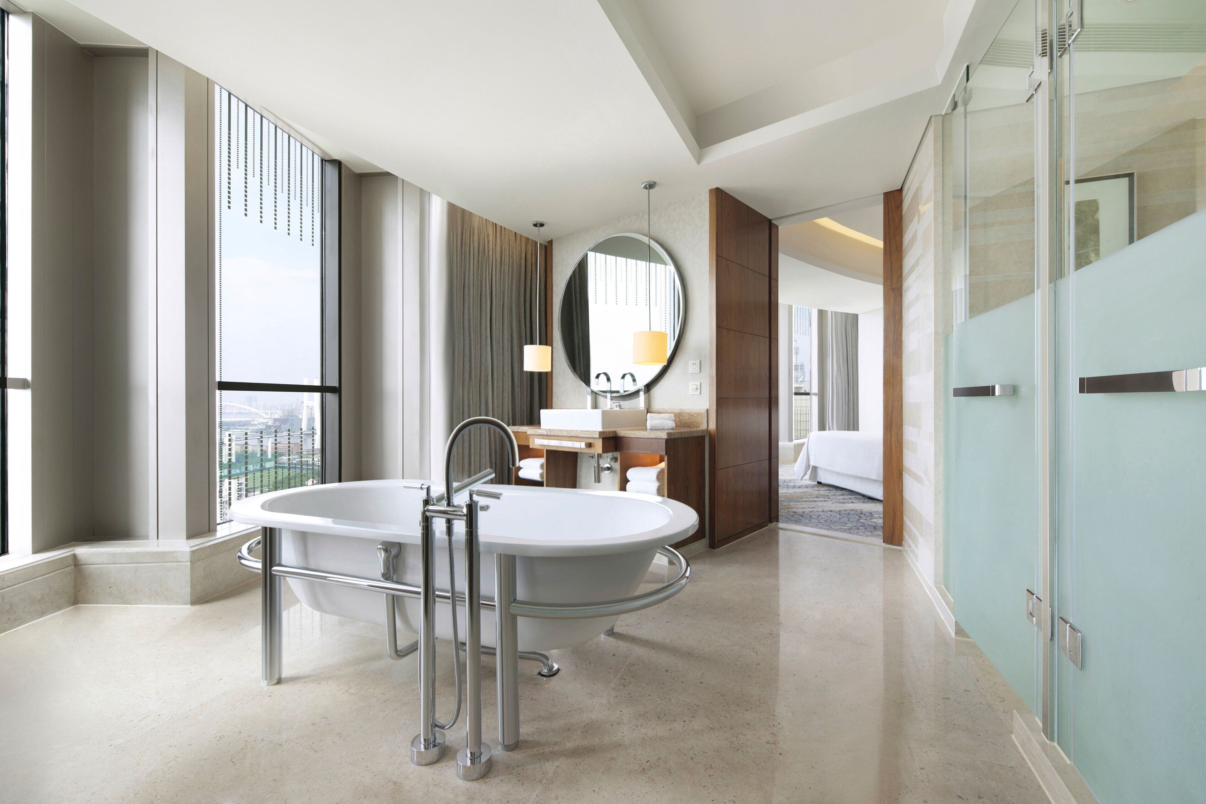 premier suite, 1 bedroom, garden view | bathroom | separate bathtub and shower, deep-soaking bathtub, rainfall showerhead