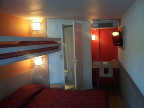 Premium bedding, desk, blackout drapes, iron/ironing board