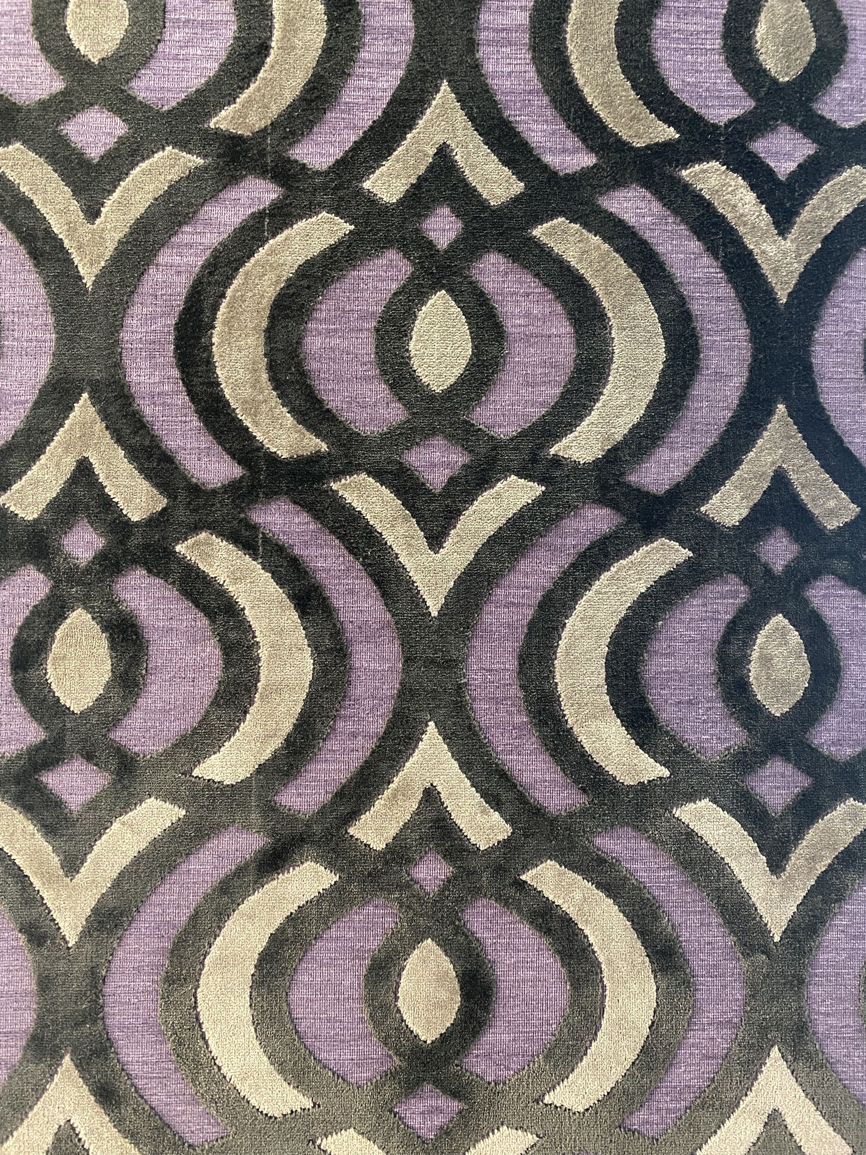 A close-up of a fabric with a geometric pattern.