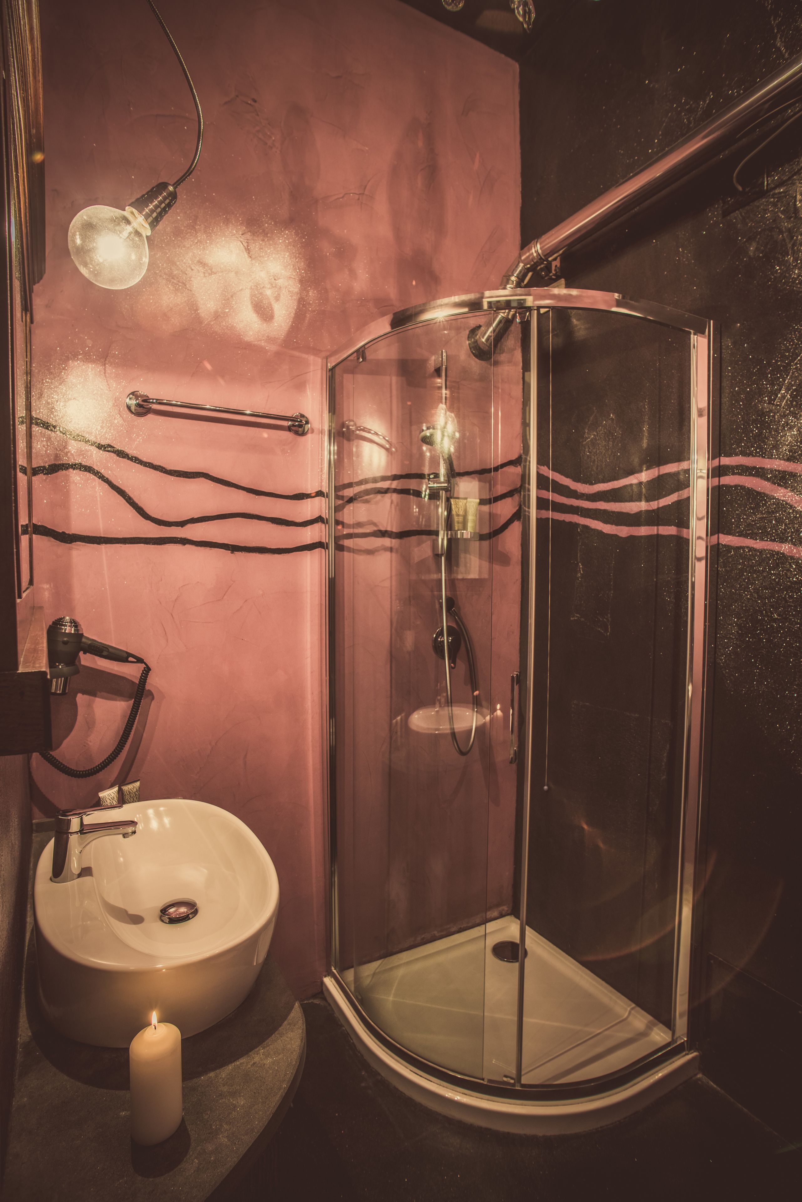 superior room | bathroom | shower, rainfall showerhead, designer toiletries, hair dryer