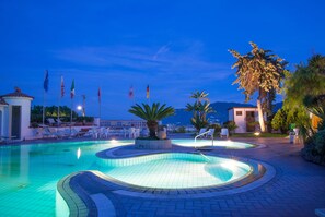 Outdoor pool, pool umbrellas
