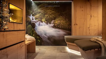 Sauna, hot tub, Turkish bath/hammam, body treatments, body wraps