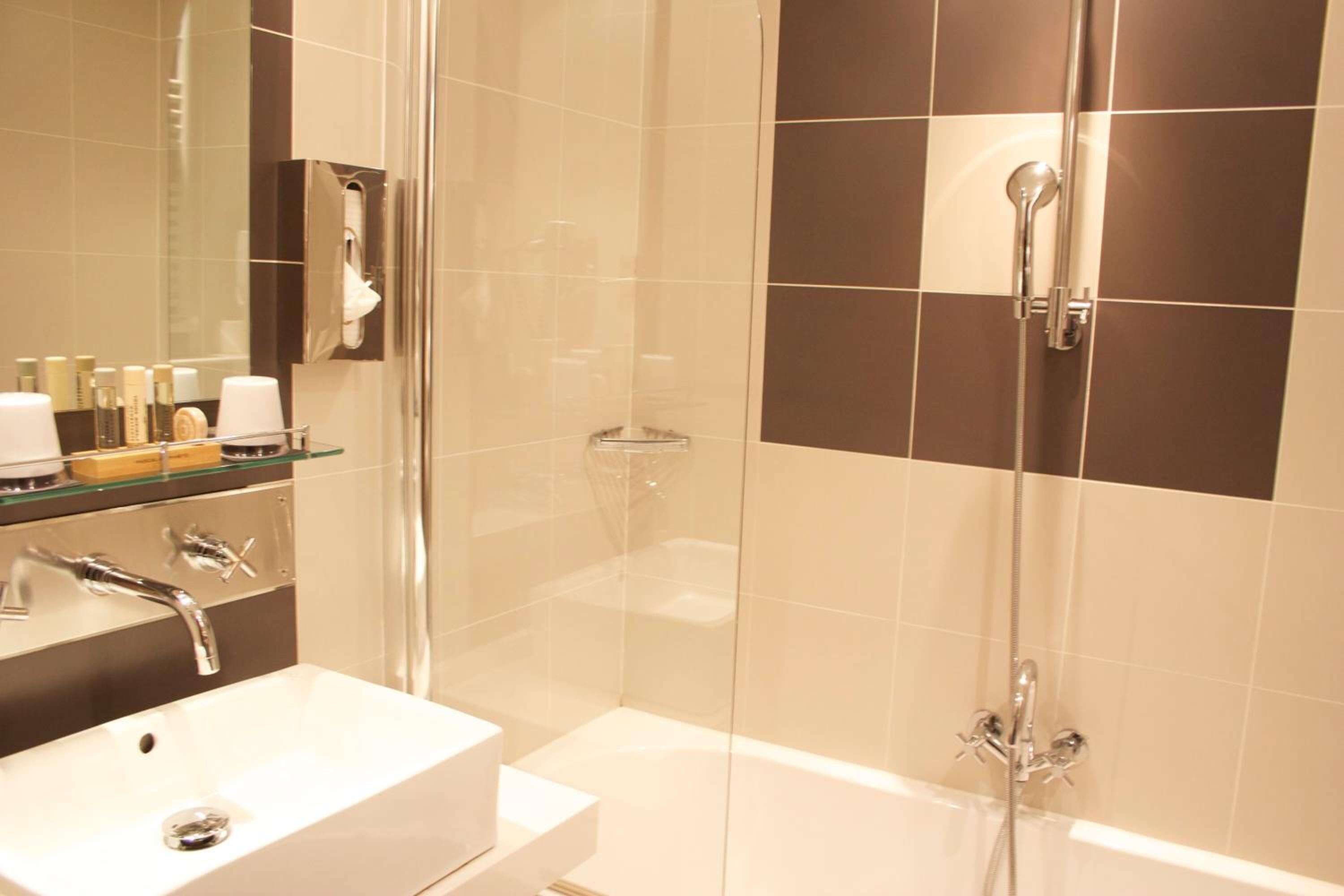 free toiletries, hair dryer, towels