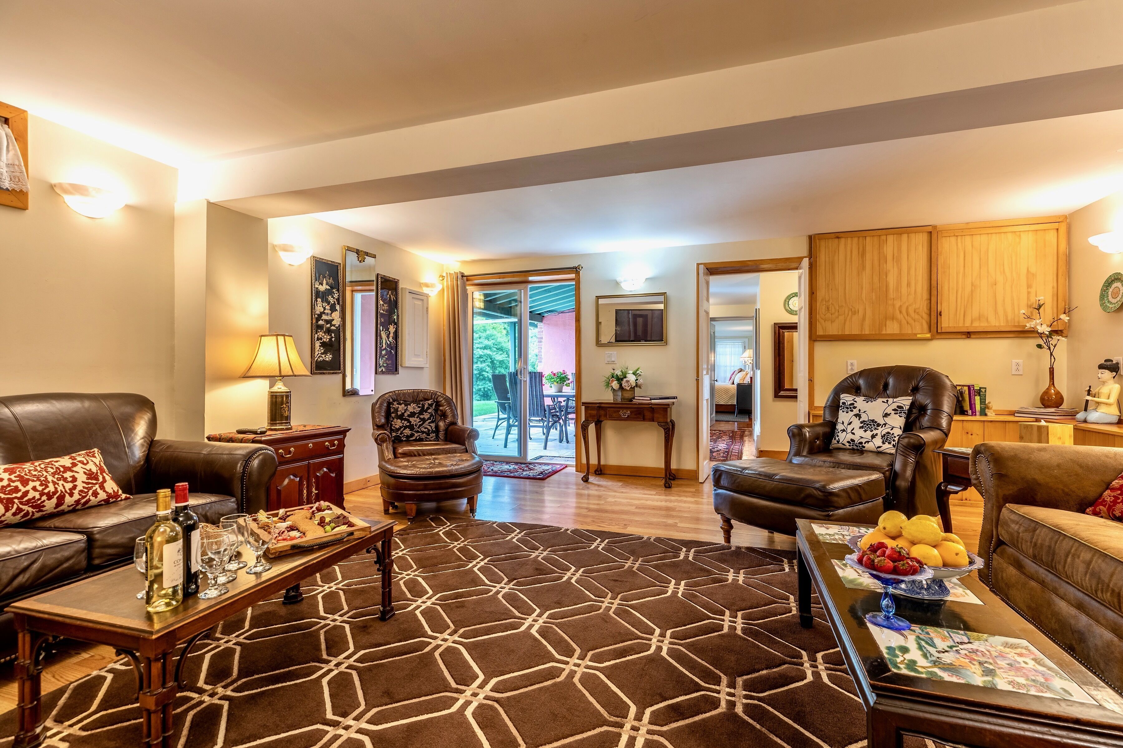 50-inch flat-screen tv with satellite channels, tv, ping pong