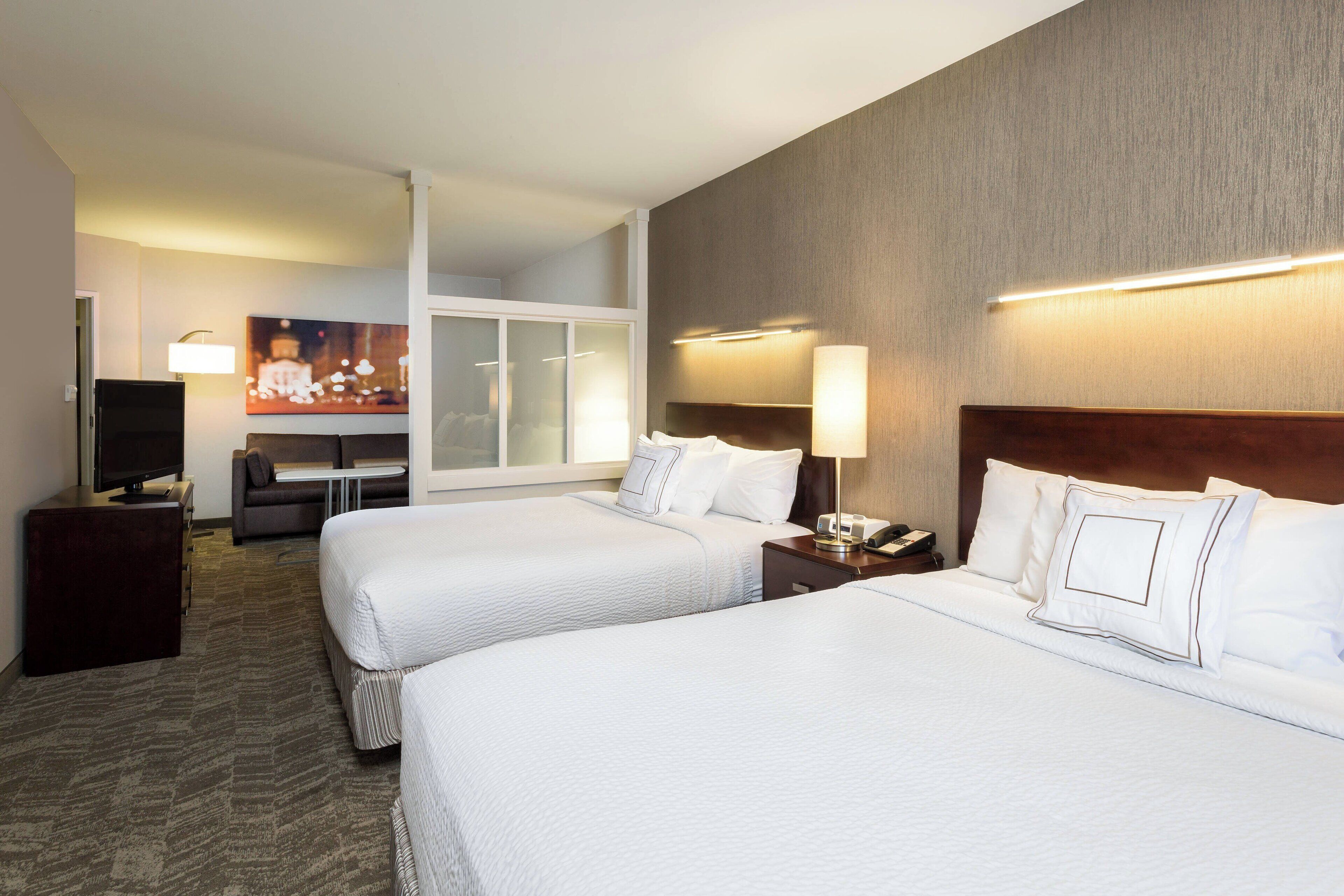 Suite, Multiple Beds | Premium bedding, pillow-top beds, desk, iron/ironing board