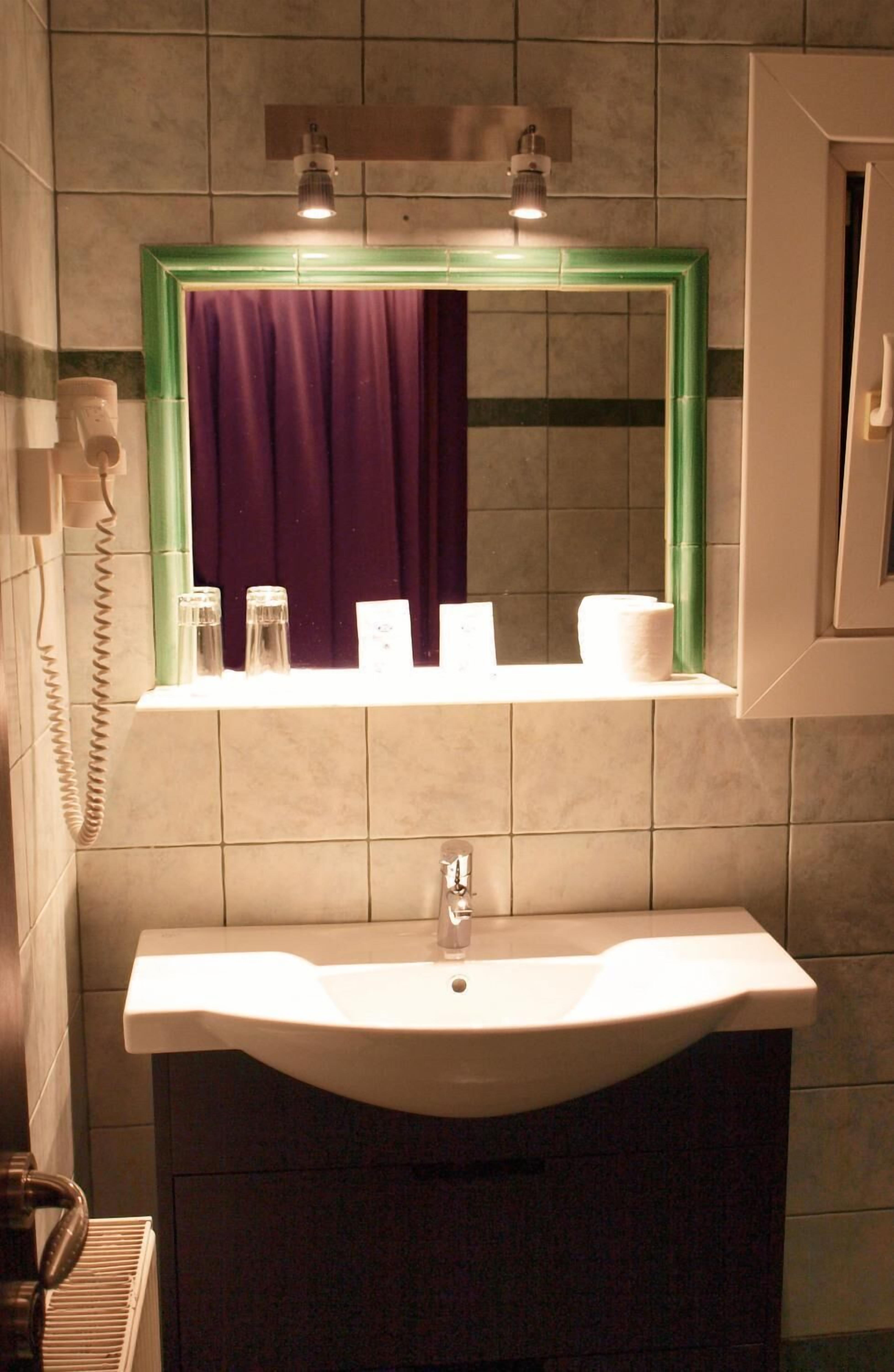 free toiletries, hair dryer, towels