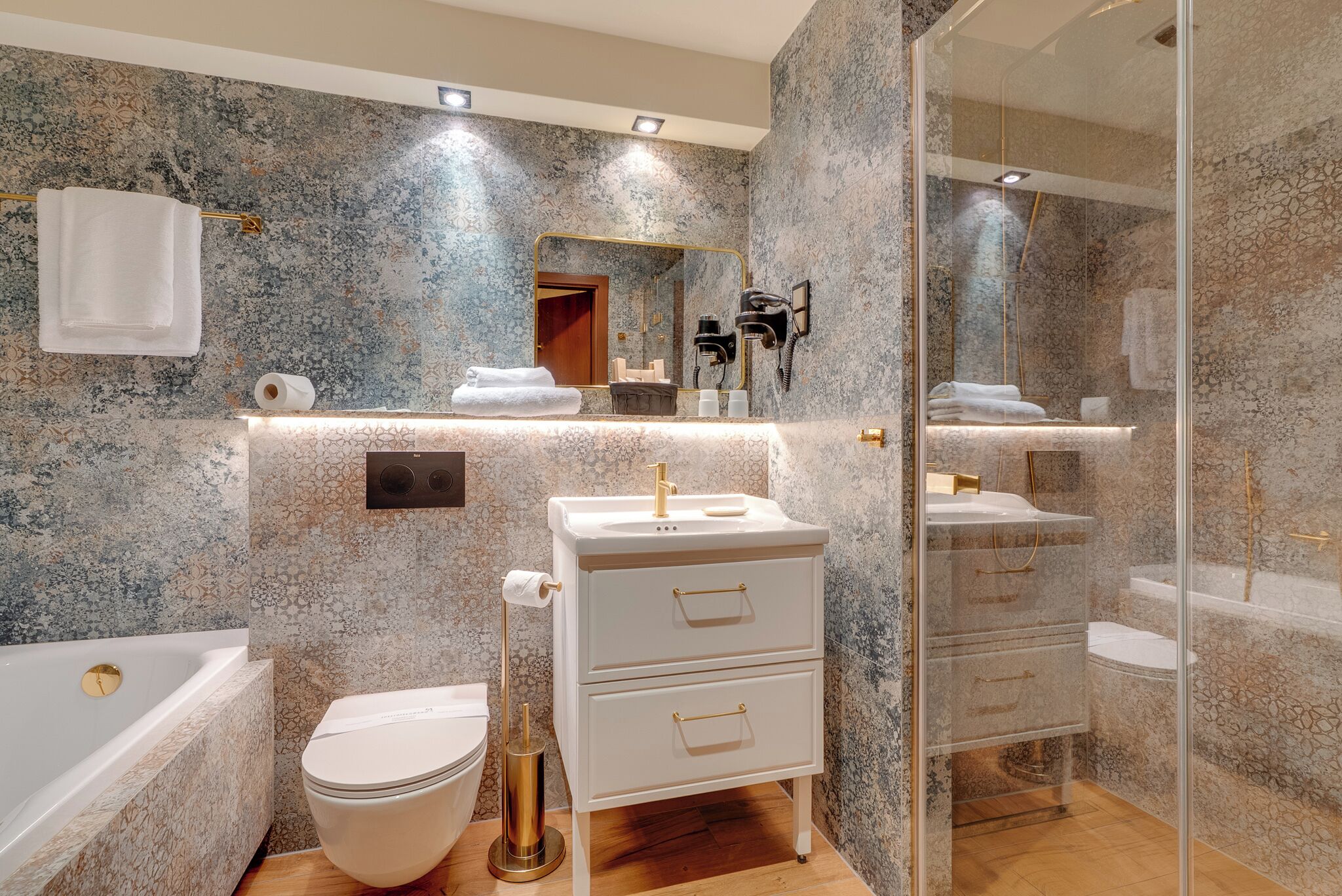 free toiletries, hair dryer, towels, soap