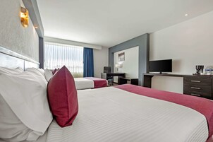 Room, 2 Double Beds | In-room safe, desk, laptop workspace, iron/ironing board